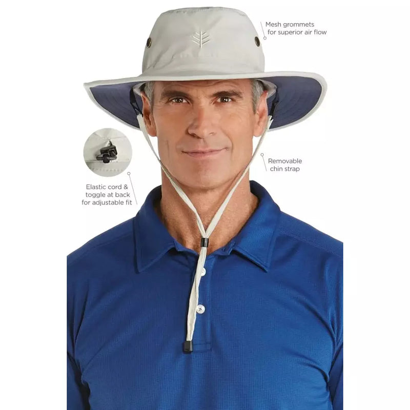Coolibar Men's Leo Shapeable Wide Brim Hat UPF 50+ Healthy Glow Skin